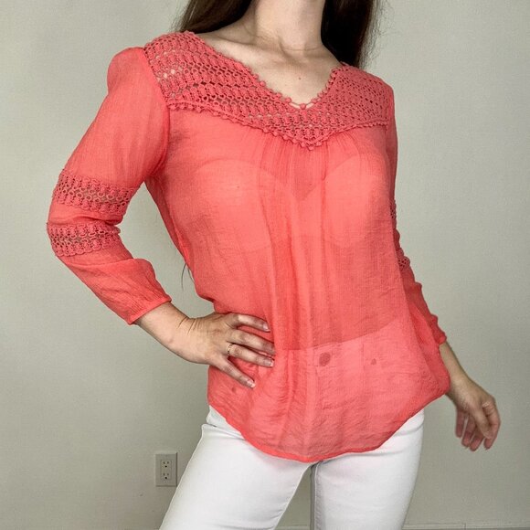 *Maurices Coral Woven Sear-sucker Lightweight Blouse - Picture 3 of 8